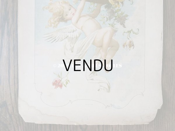 画像4: 【9周年セール対象外】 アンティーク 版画 花かごを持つ天使 AMOUR - LE JOURNAL DE LA DECORATION - (4)