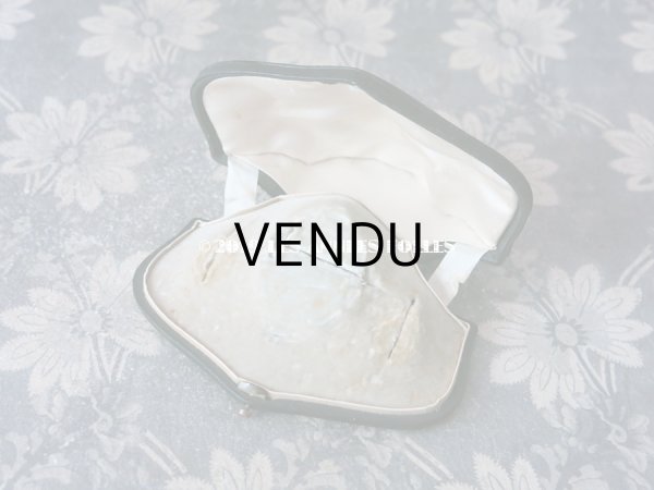 画像8: 19世紀 アンティーク ジュエリーボックス ピアス＆ブローチ 黒 (8)