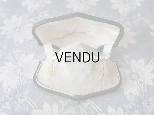 画像9: 19世紀 アンティーク ジュエリーボックス ピアス＆ブローチ 黒 (9)