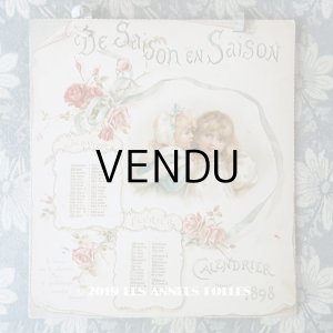 画像: 【9周年セール対象外】 1898年　アンティーク カレンダー　クロモグフィー 花少女たち DE SAISON EN SAISON
