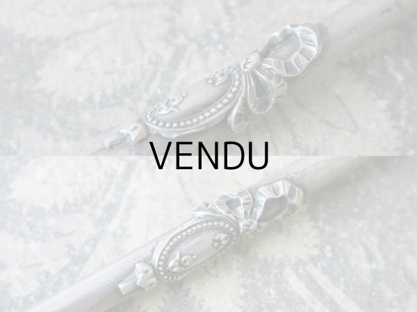 画像7: アンティーク レタリングセット リボンが結ばれたメダイヨン ペン軸 & ブックマーク・レターオープナー & シーリングスタンプ (7)