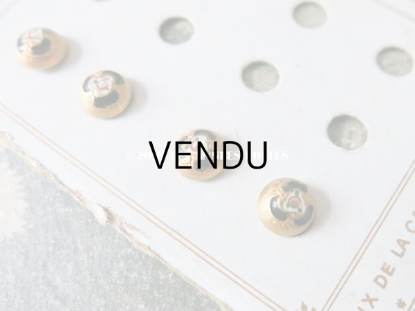 画像7: アンティーク 極小 メタルボタン 薔薇のペイント 8mm 16ピースのセット (7)