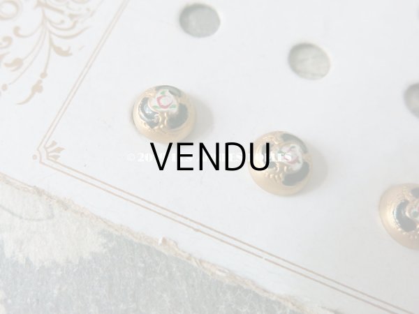 画像6: アンティーク 極小 メタルボタン 薔薇のペイント 8mm 16ピースのセット (6)