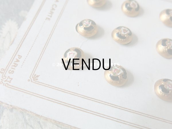 画像4: アンティーク 極小 メタルボタン 薔薇のペイント 8mm 16ピースのセット (4)