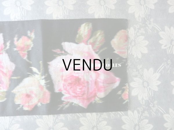 画像7: 19世紀 アンティーク シルク製 幅広リボン ベルベットの薔薇模様 17.5cm幅 150cm (7)