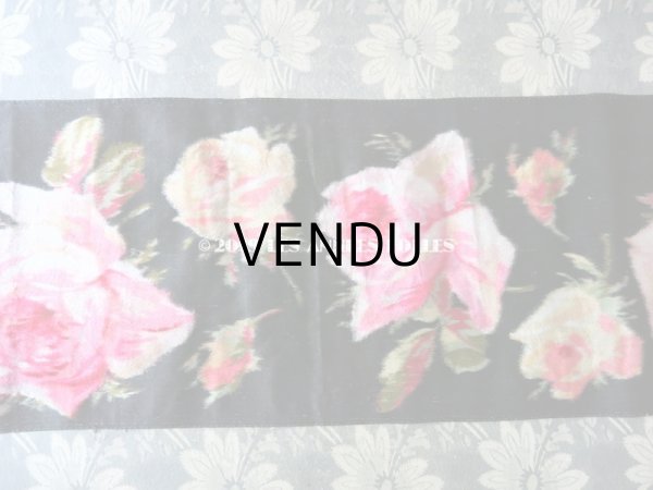 画像6: 19世紀 アンティーク シルク製 幅広リボン ベルベットの薔薇模様 17.5cm幅 150cm (6)