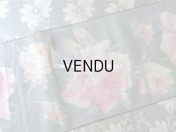 画像8: 19世紀 アンティーク シルク製 幅広リボン ベルベットの薔薇模様 17.5cm幅 150cm (8)