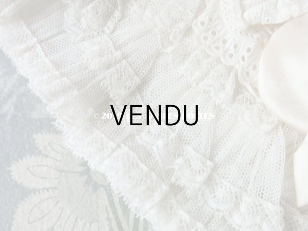 画像6: 1920年代 アンティーク 少女用 レースのボネ 淡いグレイッシュピンクのロココモチーフ (6)