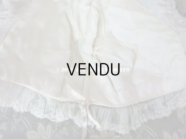 画像3: 1920年代 アンティーク 少女用 レースのボネ 淡いグレイッシュピンクのロココモチーフ (3)