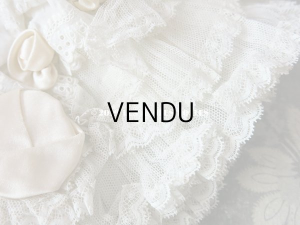 画像11: 1920年代 アンティーク 少女用 レースのボネ 淡いグレイッシュピンクのロココモチーフ (11)