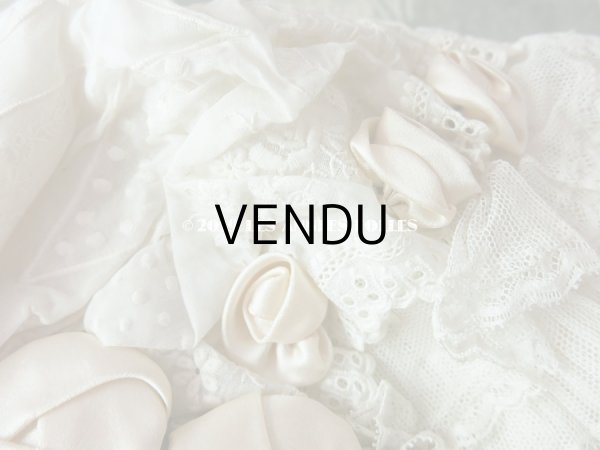 画像10: 1920年代 アンティーク 少女用 レースのボネ 淡いグレイッシュピンクのロココモチーフ (10)