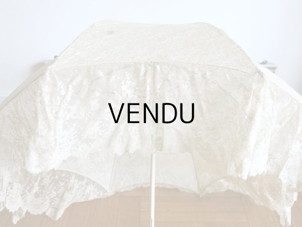 画像12: 1900年代 アンティーク  レースの日傘＆ファン オリジナルボックス入り　 (12)