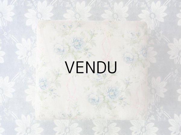 画像8: 1900年代 アンティーク ピンクのリボン & 青い薔薇  カルトナージュボックス (8)