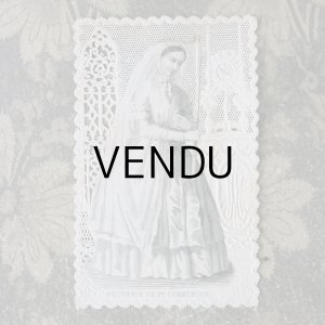 画像: 1862年 アンティーク カニヴェ コミュ二オンの少女 レースの透かし模様