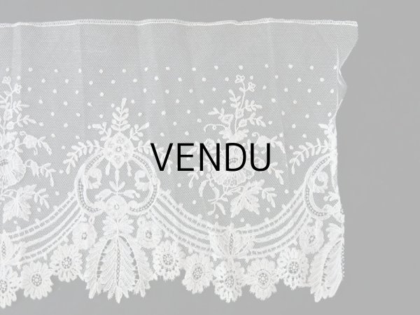 画像6: 19世紀末 アンティーク アプリケーション ブリュッセルレース ポワン・ド・ガーズ＆ボビンレース 【ポワン・ド・ガーズ】 130cm (6)