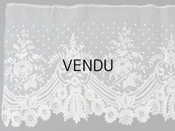 画像3: 19世紀末 アンティーク アプリケーション ブリュッセルレース ポワン・ド・ガーズ＆ボビンレース 【ポワン・ド・ガーズ】 130cm (3)