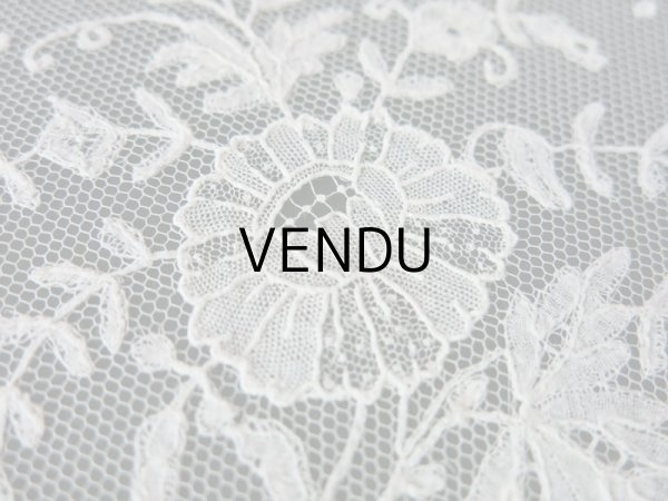 画像9: 19世紀末 アンティーク アプリケーション ブリュッセルレース ポワン・ド・ガーズ＆ボビンレース 【ポワン・ド・ガーズ】 130cm (9)