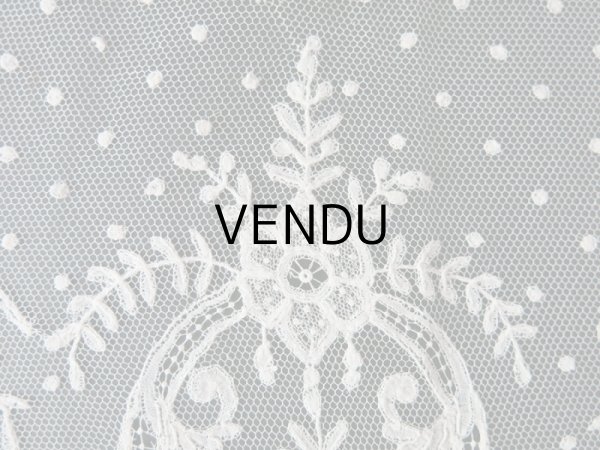 画像10: 19世紀末 アンティーク アプリケーション ブリュッセルレース ポワン・ド・ガーズ＆ボビンレース 【ポワン・ド・ガーズ】 130cm (10)