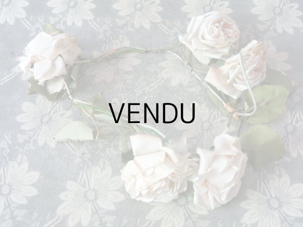 画像3: アンティーク 淡いピンクの薔薇のリース (3)