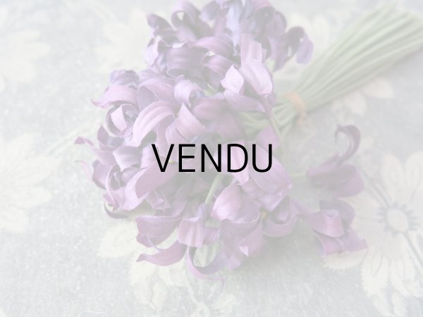 画像3: アンティーク 紫の花のコサージュ 布花 (3)