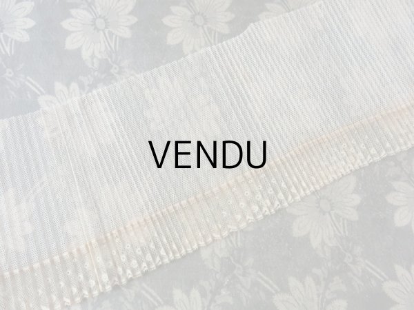 画像4: 1900年代 アンティーク プリーツ加工 チュールレース ドット柄  (4)