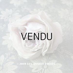 画像: アンティーク 薄紫の薔薇の布花 大きな一輪のコサージュ
