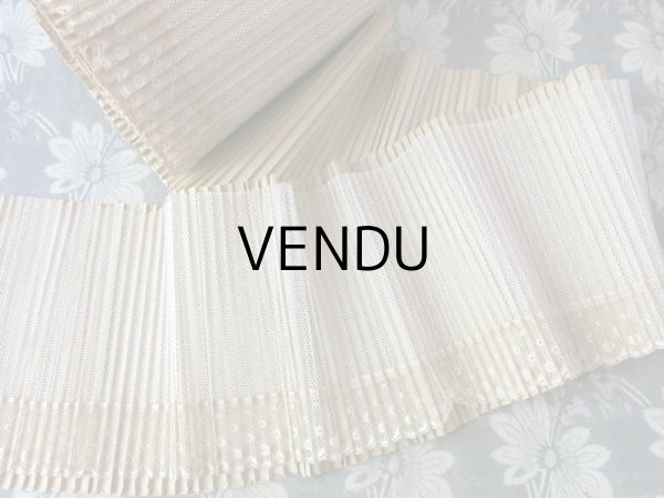 画像6: 1900年代 アンティーク プリーツ加工 チュールレース ドット柄  (6)