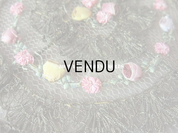 画像7: アンティーク  シルク製 ロココトリムのパネル ロココリボン (7)