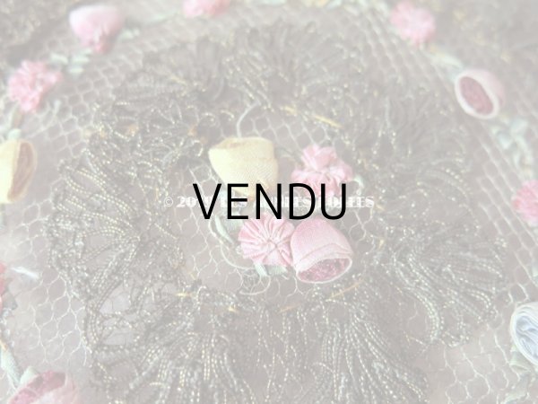 画像3: アンティーク  シルク製 ロココトリムのパネル ロココリボン (3)