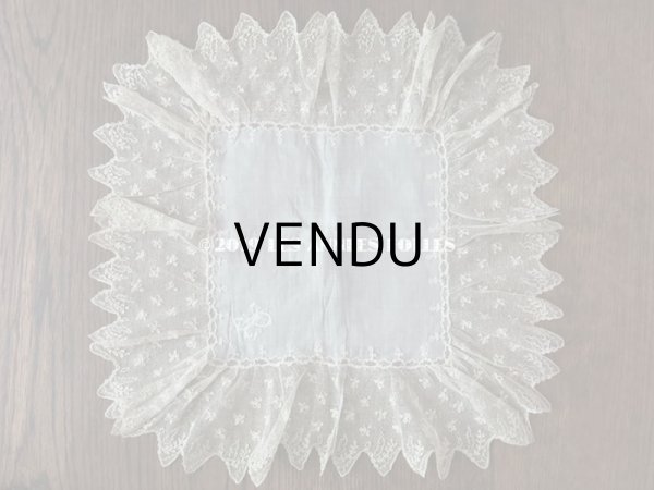 画像3: アンティーク アランソンレースの結婚式のハンカチ  【ポワン・ダランソン（アランソン）】　【POINT D'ALENCON】 (3)