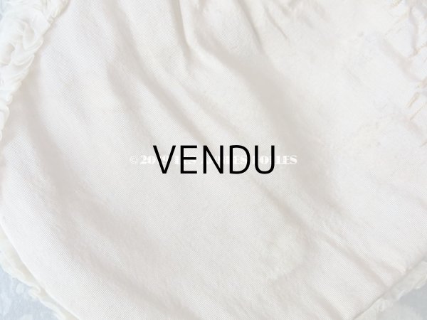 画像12: アンティーク リボン刺繍 & シルクシフォンのフリル付き オモニエール (12)
