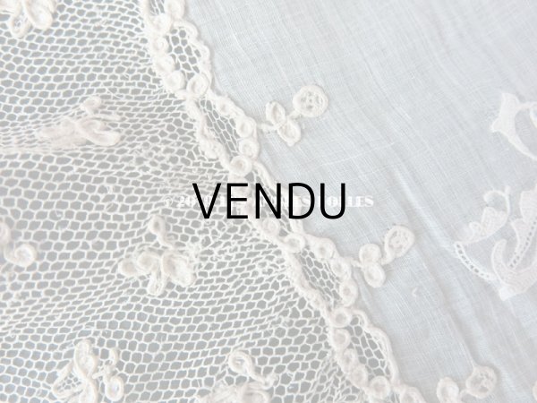 画像7: アンティーク アランソンレースの結婚式のハンカチ  【ポワン・ダランソン（アランソン）】　【POINT D'ALENCON】 (7)