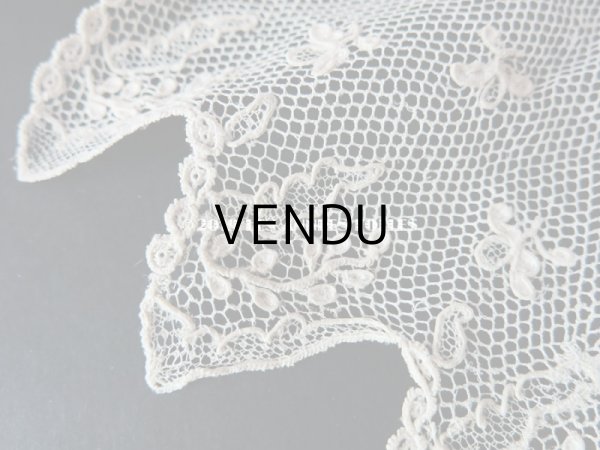 画像8: アンティーク アランソンレースの結婚式のハンカチ  【ポワン・ダランソン（アランソン）】　【POINT D'ALENCON】 (8)