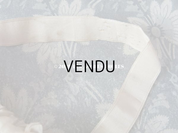 画像9: アンティーク リボン刺繍 & シルクシフォンのフリル付き オモニエール (9)