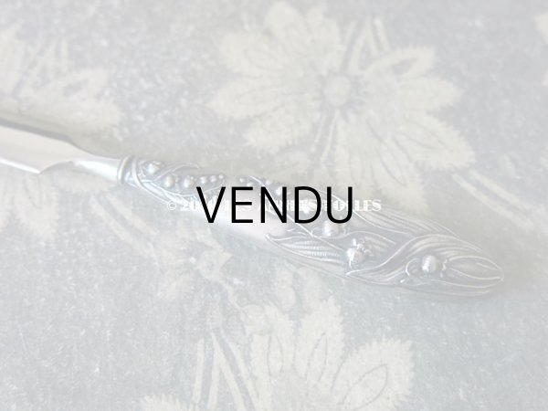 画像11: アンティーク レタリングセット 鈴蘭 ペン軸 & レターオープナー & ペンシルケース - AU BON MARCHE - (11)