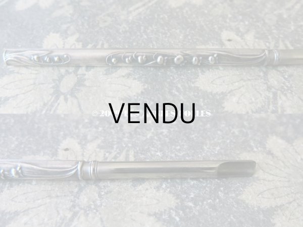 画像6: アンティーク レタリングセット 鈴蘭 ペン軸 & レターオープナー & ペンシルケース - AU BON MARCHE - (6)