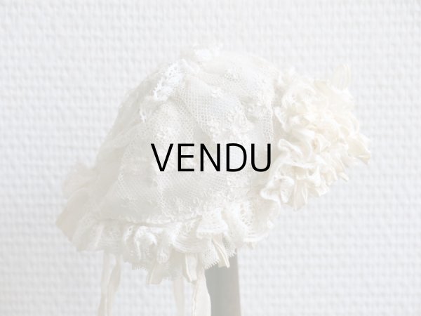 画像13: アンティーク ドール用 アランソンレースのボネ 【ポワン・ダランソン（アランソン）】　【POINT D'ALENCON】 (13)