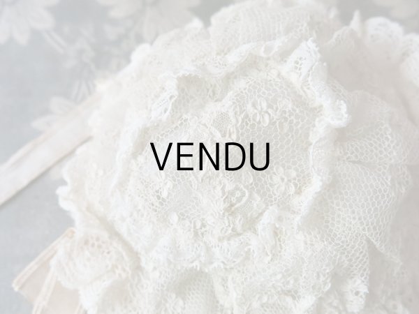 画像8: アンティーク ドール用 アランソンレースのボネ 【ポワン・ダランソン（アランソン）】　【POINT D'ALENCON】 (8)