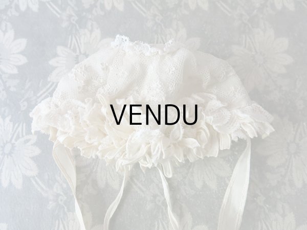 画像4: アンティーク ドール用 アランソンレースのボネ 【ポワン・ダランソン（アランソン）】　【POINT D'ALENCON】 (4)