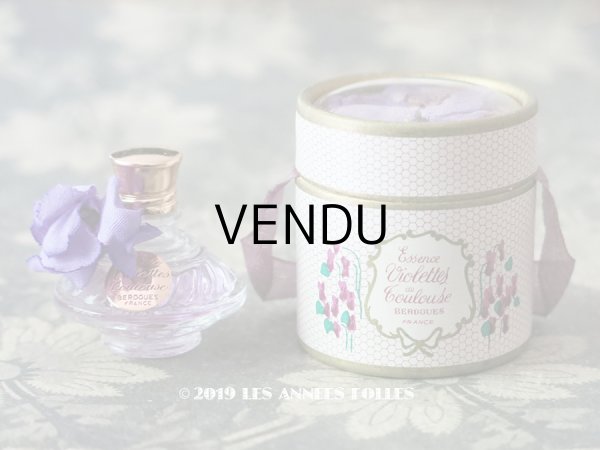 画像1: アンティーク 菫の小さなパフュームボックス＆ボトル ESSENCE VIOLETTE DE TOULOUSE - BERDOUES FRANCE - (1)