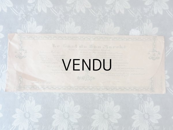 画像8: アンティーク ボンマルシェ グローブの紙袋 薔薇のガーランド LE GANT BOUCICAUT - AU BON MARCHE PARIS - (8)