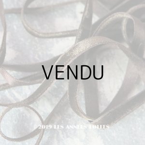画像: 19世紀末 アンティーク  7mm幅 ベルベットリボン 3.5m  ダブルフェイス  チョコレートブラウン
