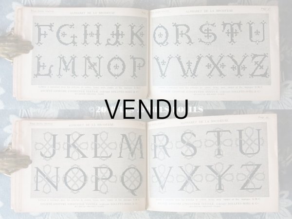 画像8: 19世紀末 アンティーク DMC 刺繍図案帳 ALPHABET DE LA BRODEUSE  ファーストエディション (8)
