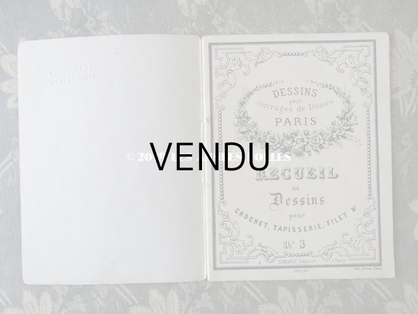 画像3: アンティーク 図案帳 クロシェ＆タペストリー＆フィレレース RECUEIL DE DESSINS POUR CROCHET,TAPISSERIE,FILET N6 - EUG.HAGNAUER ET SIMART - (3)