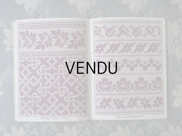 画像6: アンティーク 図案帳 クロシェ＆タペストリー＆フィレレース RECUEIL DE DESSINS POUR CROCHET,TAPISSERIE,FILET N6 - EUG.HAGNAUER ET SIMART - (6)