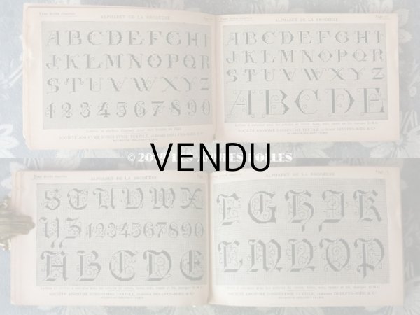 画像7: 19世紀末 アンティーク DMC 刺繍図案帳 ALPHABET DE LA BRODEUSE  ファーストエディション (7)