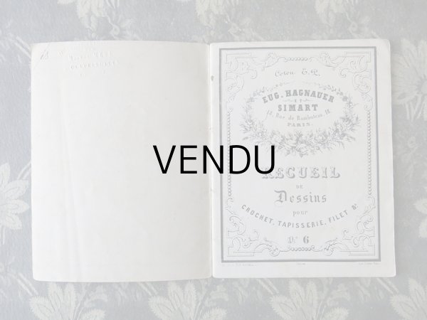 画像3: アンティーク 図案帳 クロシェ＆タペストリー＆フィレレース RECUEIL DE DESSINS POUR CROCHET,TAPISSERIE,FILET N3 - EUG.HAGNAUER ET SIMART - (3)