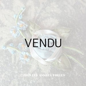 画像: アンティーク 水色の薔薇＆勿忘草 ロココモチーフ 