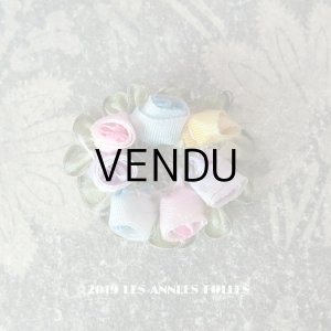 画像: アンティーク 4色の小さな薔薇のロココモチーフ 