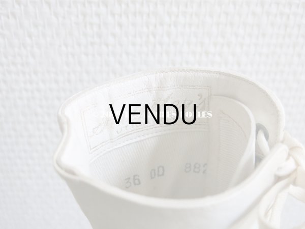 画像17: 未使用 1900年代 アンティーク ヴィクトリアン　レースアップブーツ  オフホワイト (17)